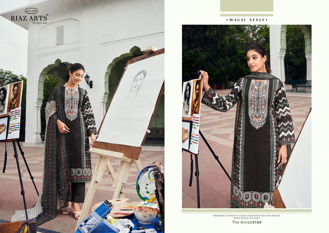 The Artist By Riaz Arts Printed Lawn Karachi Cotton Dress Material Wholesale Shop In Surat
